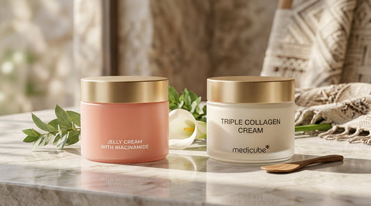 Medicube Triple Collagen Cream vs YURI Jelly Cream for Firm Skin